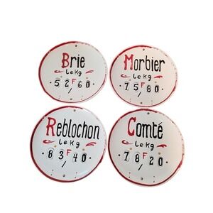 Williams-Sonoma French‎ Market Plates Appetizers Cheese Earthenware Set of 4 7"